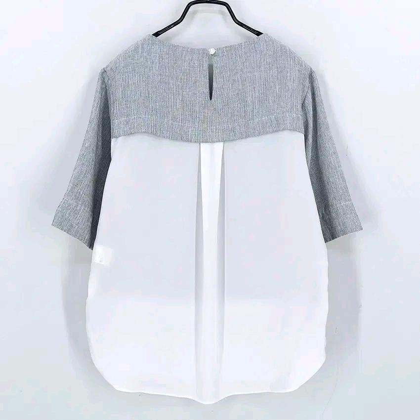 올리브데올리브 여 여름 백쉬폰 블라우스 그레이01 (HU45078) 3