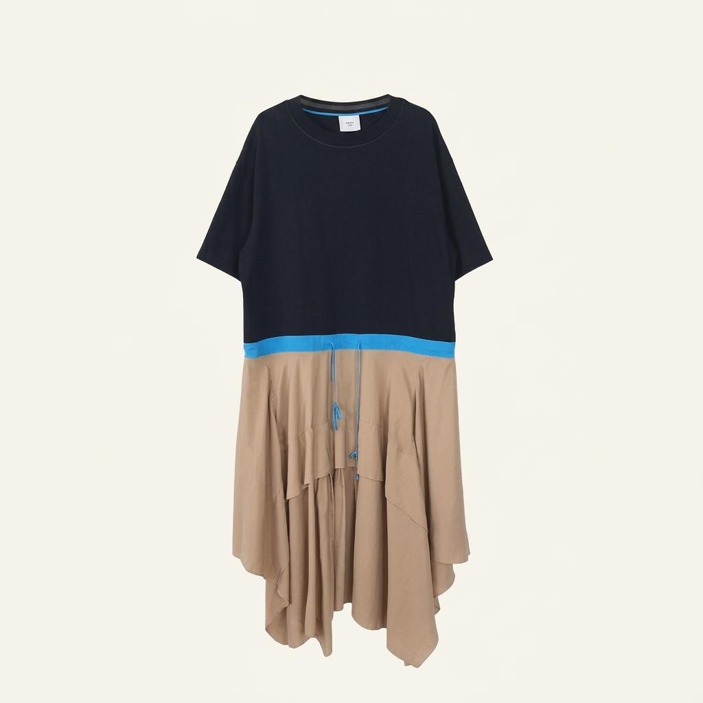 MIX MATCH LAYER 시스템 배색 원피스 S 1