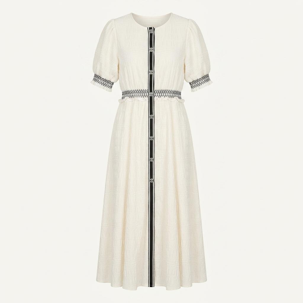 에고이스트 롱 아이보리 원피스 착용컷