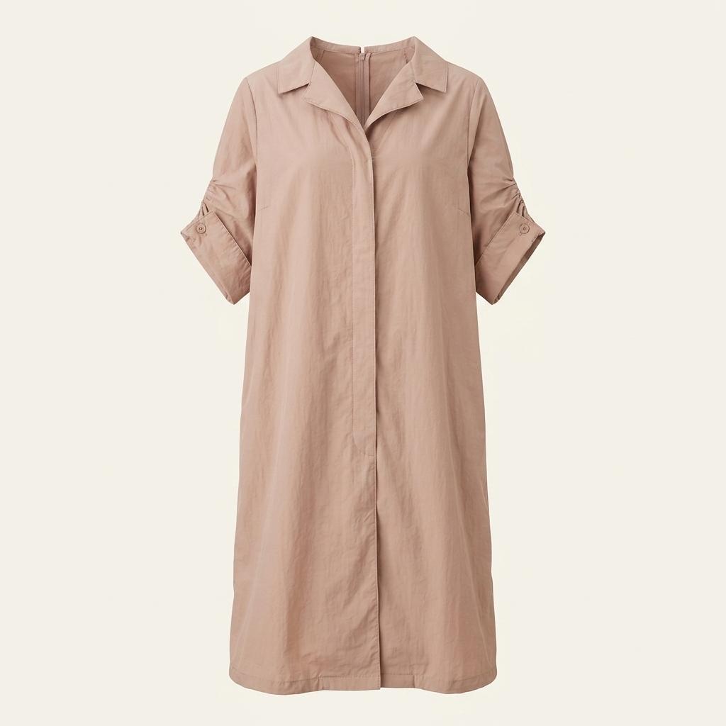 레노마 여 여름 홑겹 루즈핏 반팔원피스 핑크베이지F(HU45089) 1