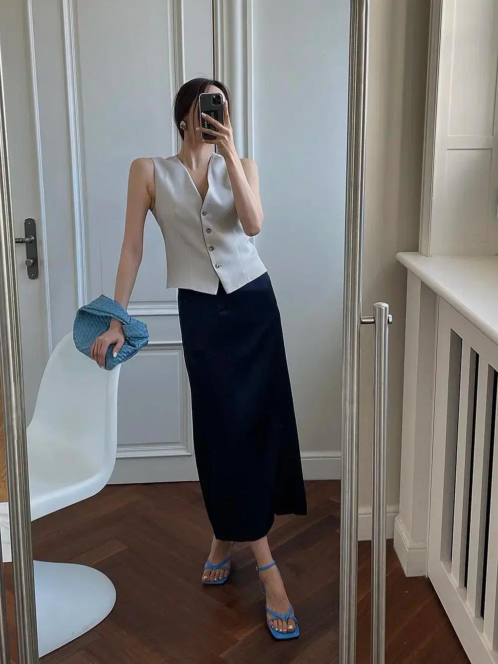 @세일 307 모던Y 5.5cm 쪼리샌들 230 블루-새상품 4