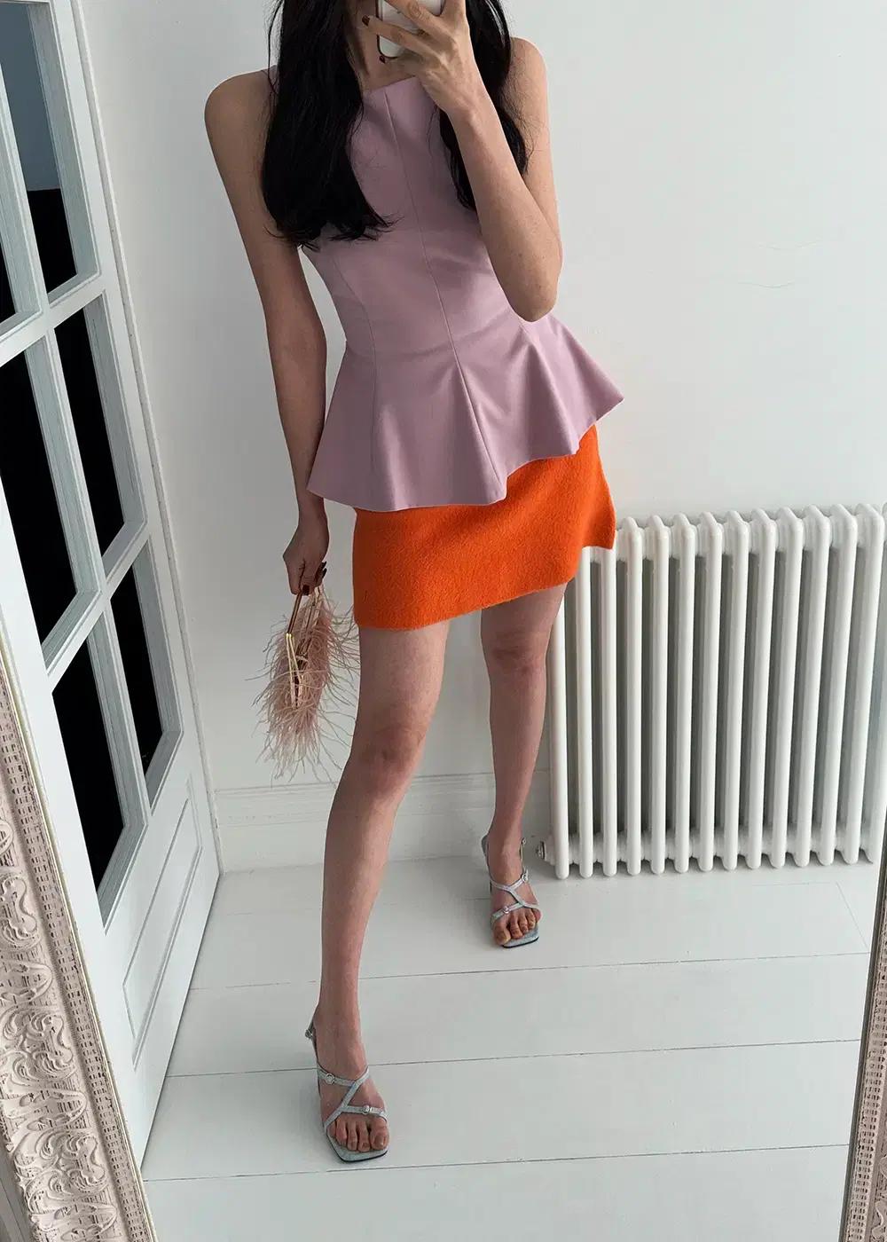 @세일 9533 버클 7cm 끈 샌들 230 블루-새상품 7