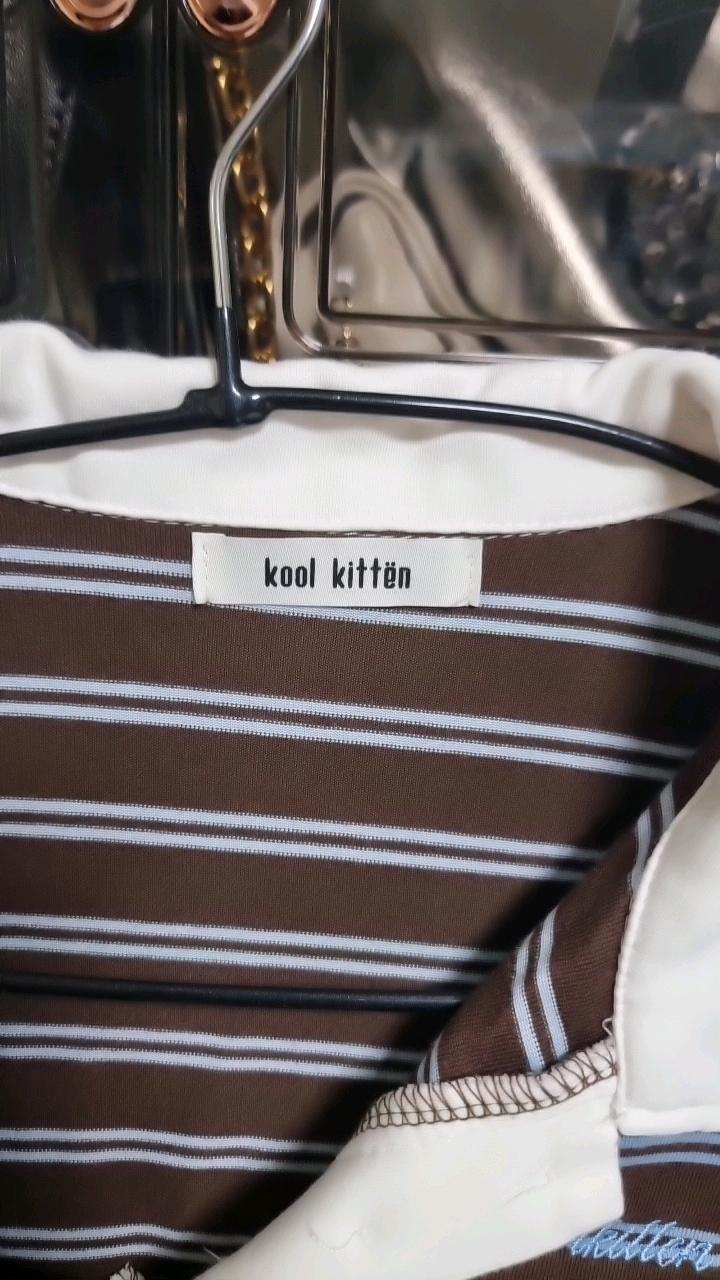 쿨키튼ㆍ스트라이프 칼라 반팔 티셔츠 3