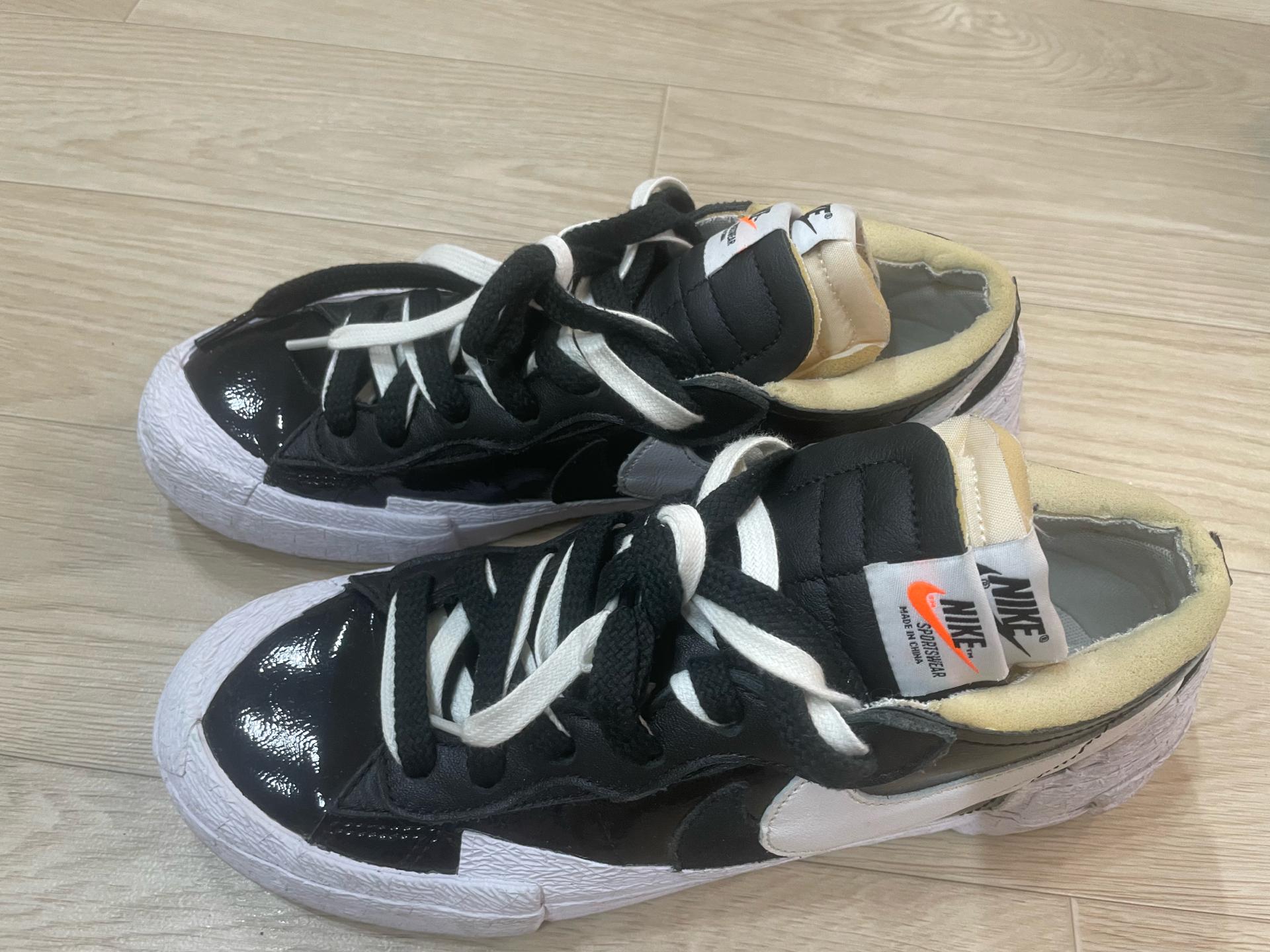 나이키 x 사카이 블레이저 로우 블랙 페이턴트 레더 4