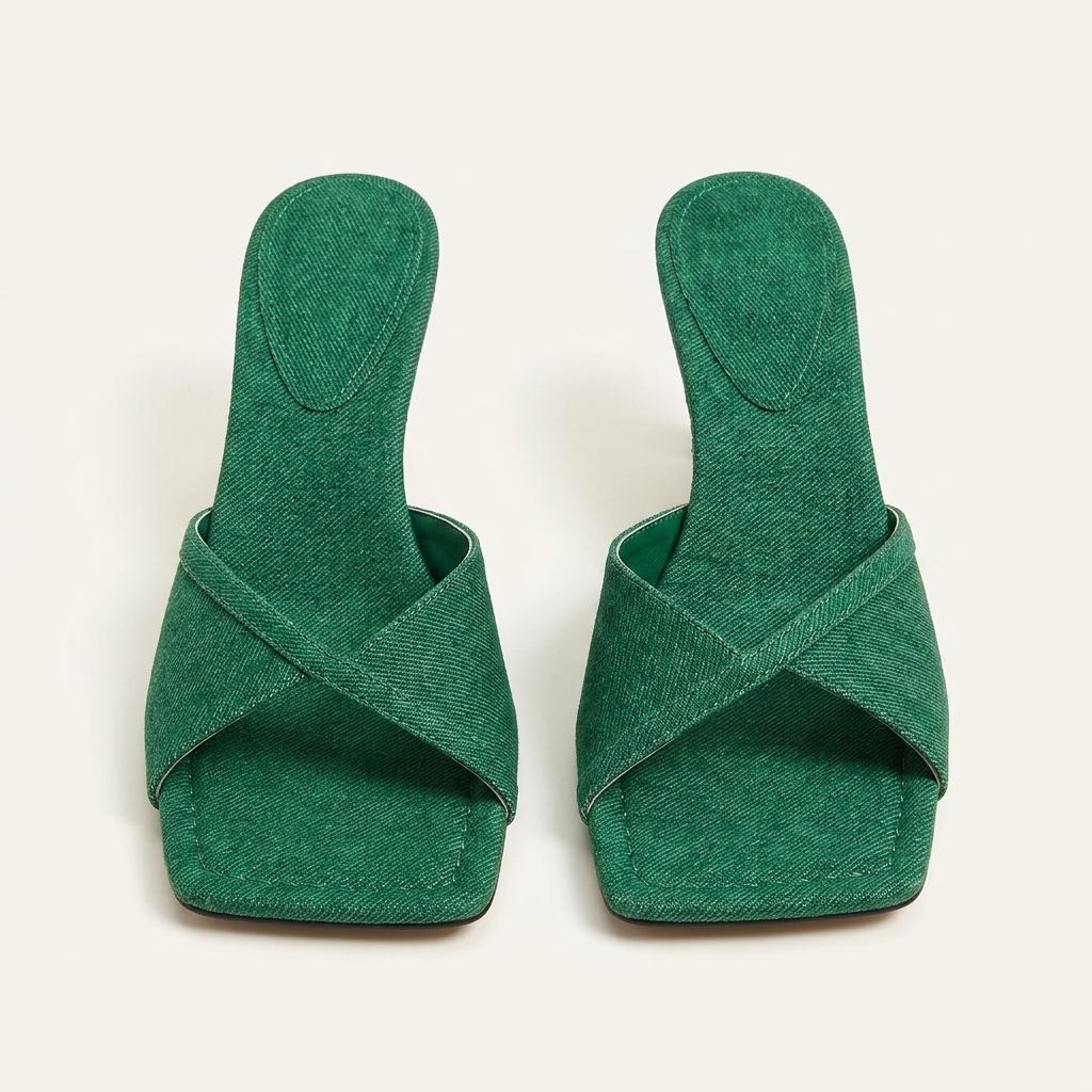 @세일 9427 스퀘어 샌들 5.5cm 뮬 250 그린-새상품 1