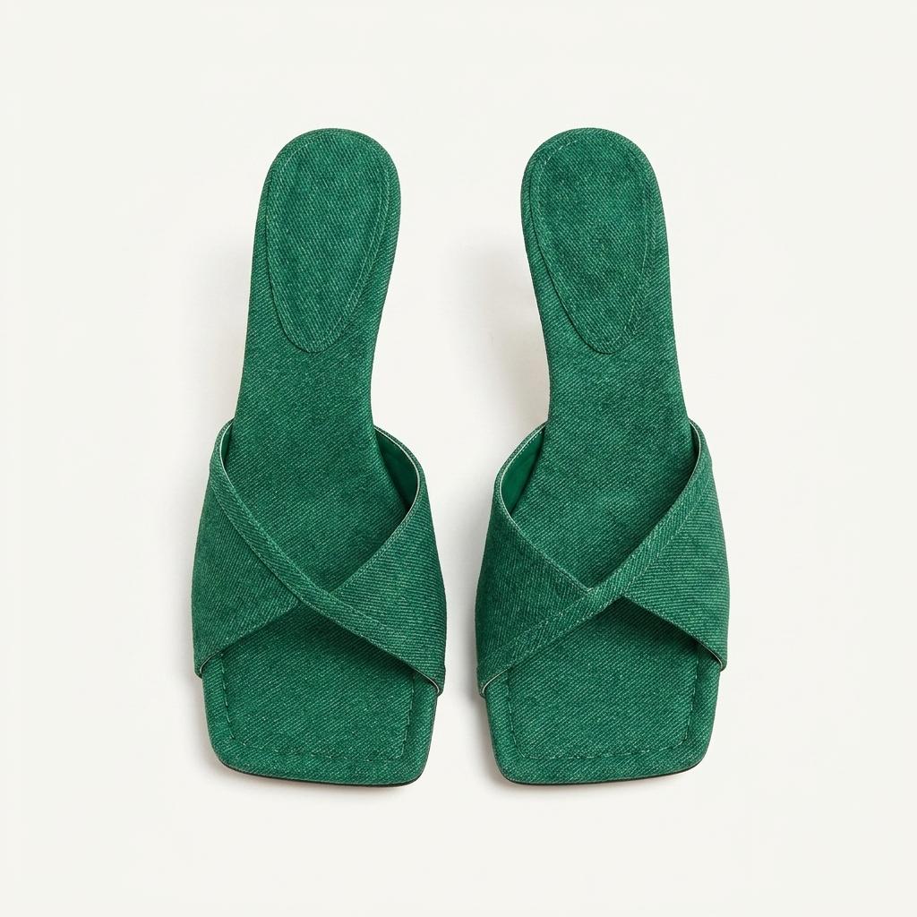 @세일 9427 스퀘어 샌들 5.5cm 뮬 230 그린-새상품 1