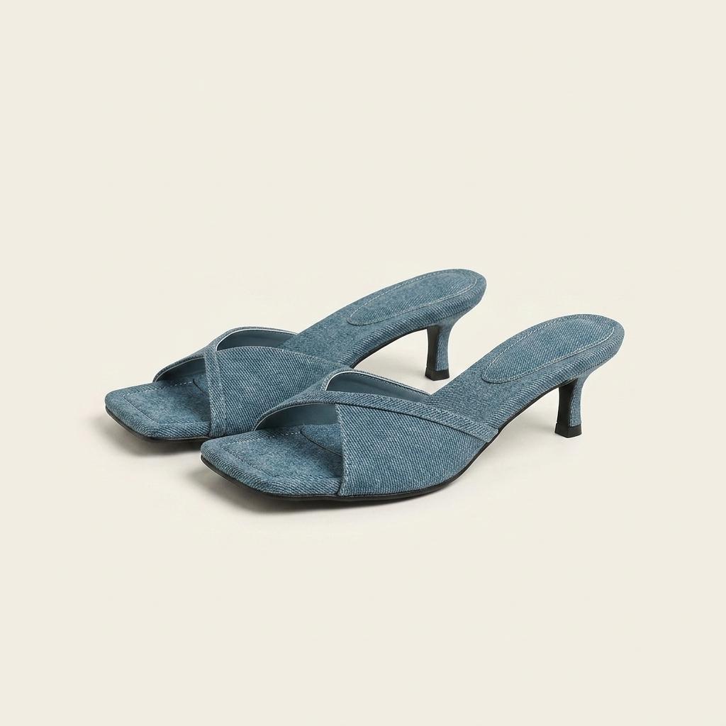 @세일 9427 스퀘어 샌들 5.5cm 뮬 250 블루-새상품 1