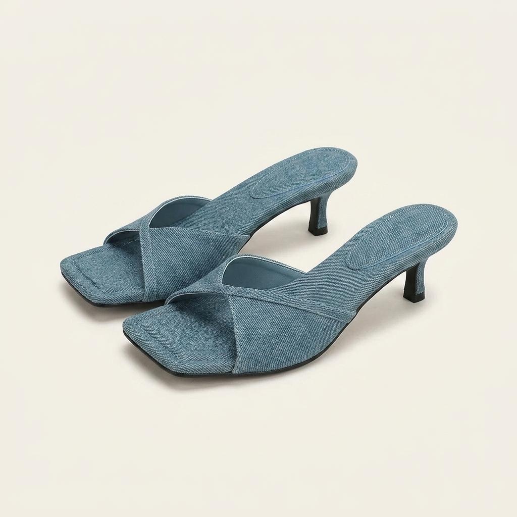 @세일 9427 스퀘어 샌들 5.5cm 뮬 230 블루-새상품 1