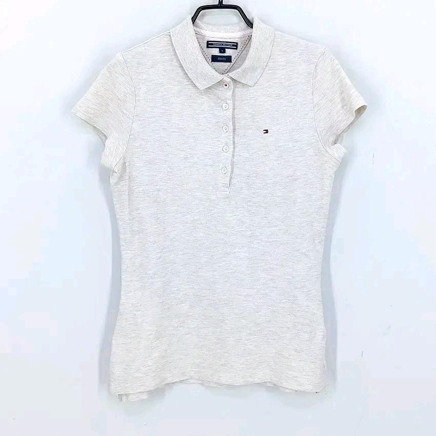 타미힐피거 여성 여름 슬림핏 카라반팔티 오트밀 (HU45147) 2