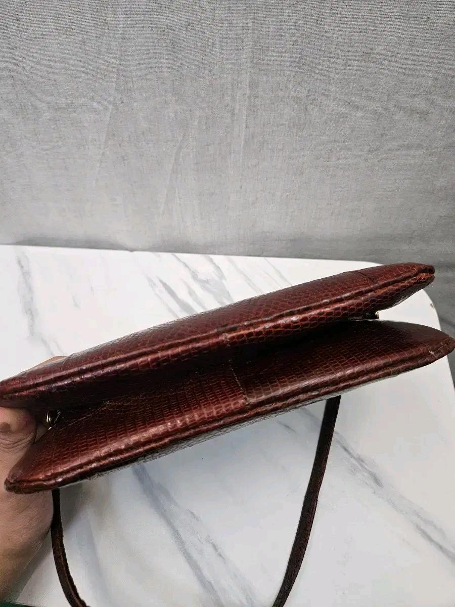 SANES 빈티지 악어 패턴 숄더백 (28 5