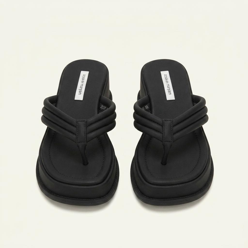 디자인바이마리암 플랫폼 쪼리 슬리퍼 블랙 1