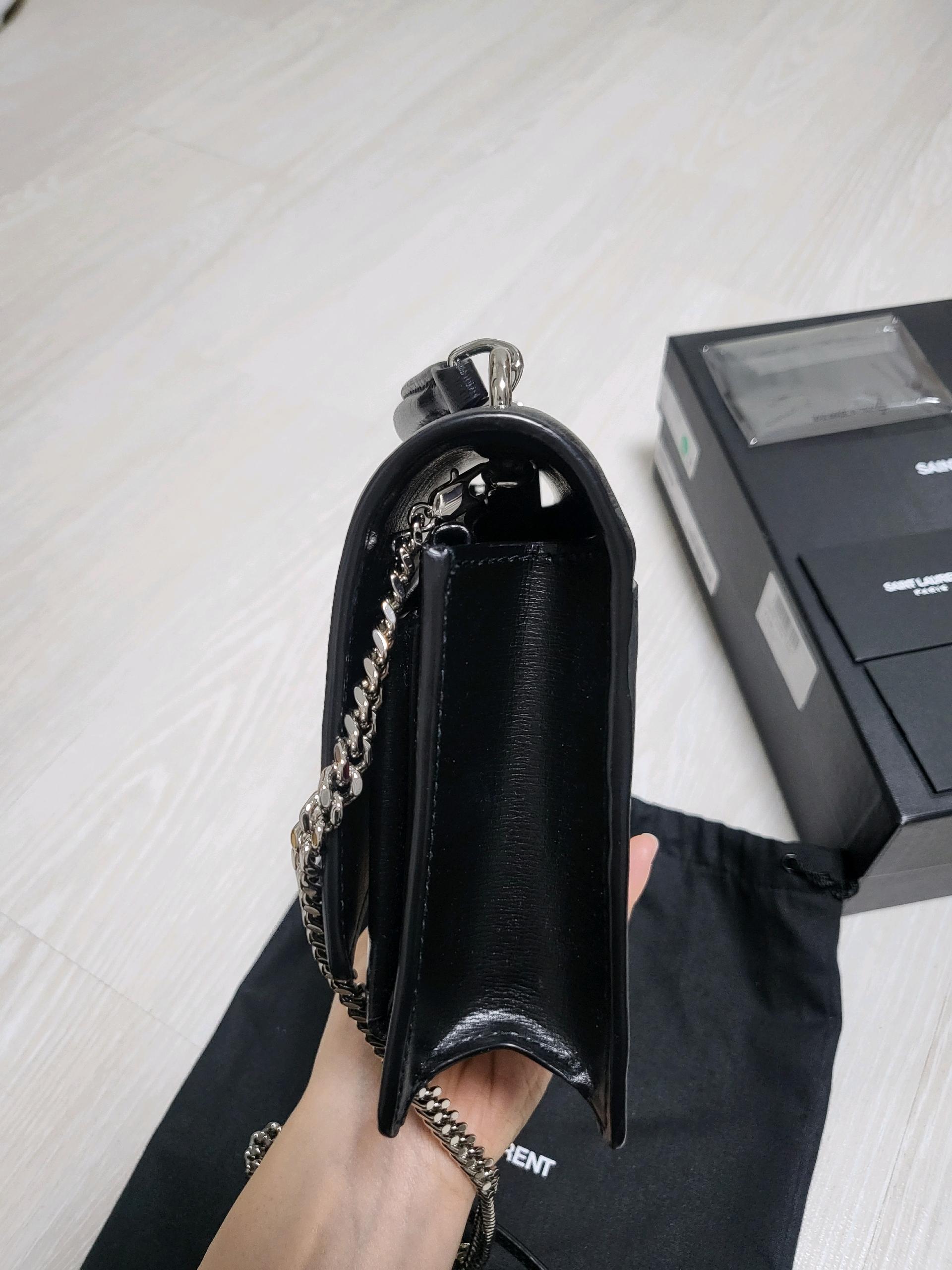 생로랑 미니 선셋 모노그램 체인백 블랙 7