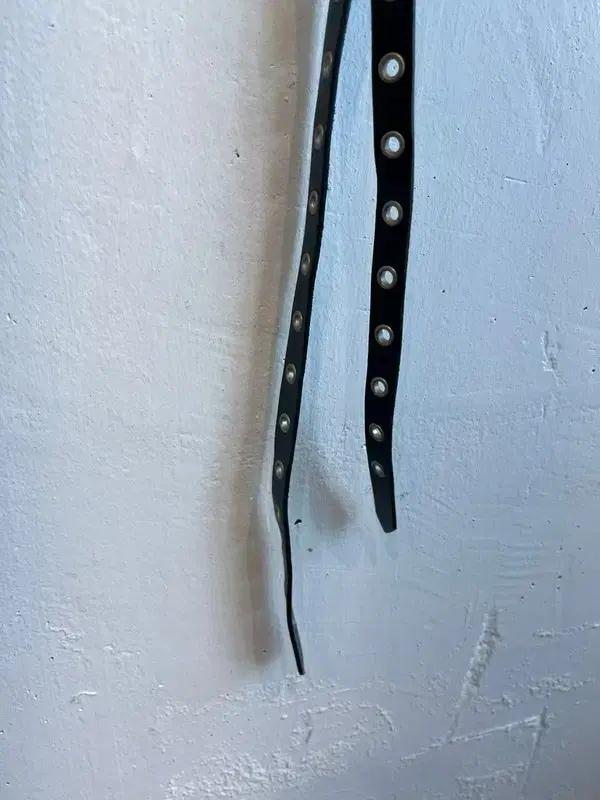 빈티지 레더 더블 아일렛 벨트 6