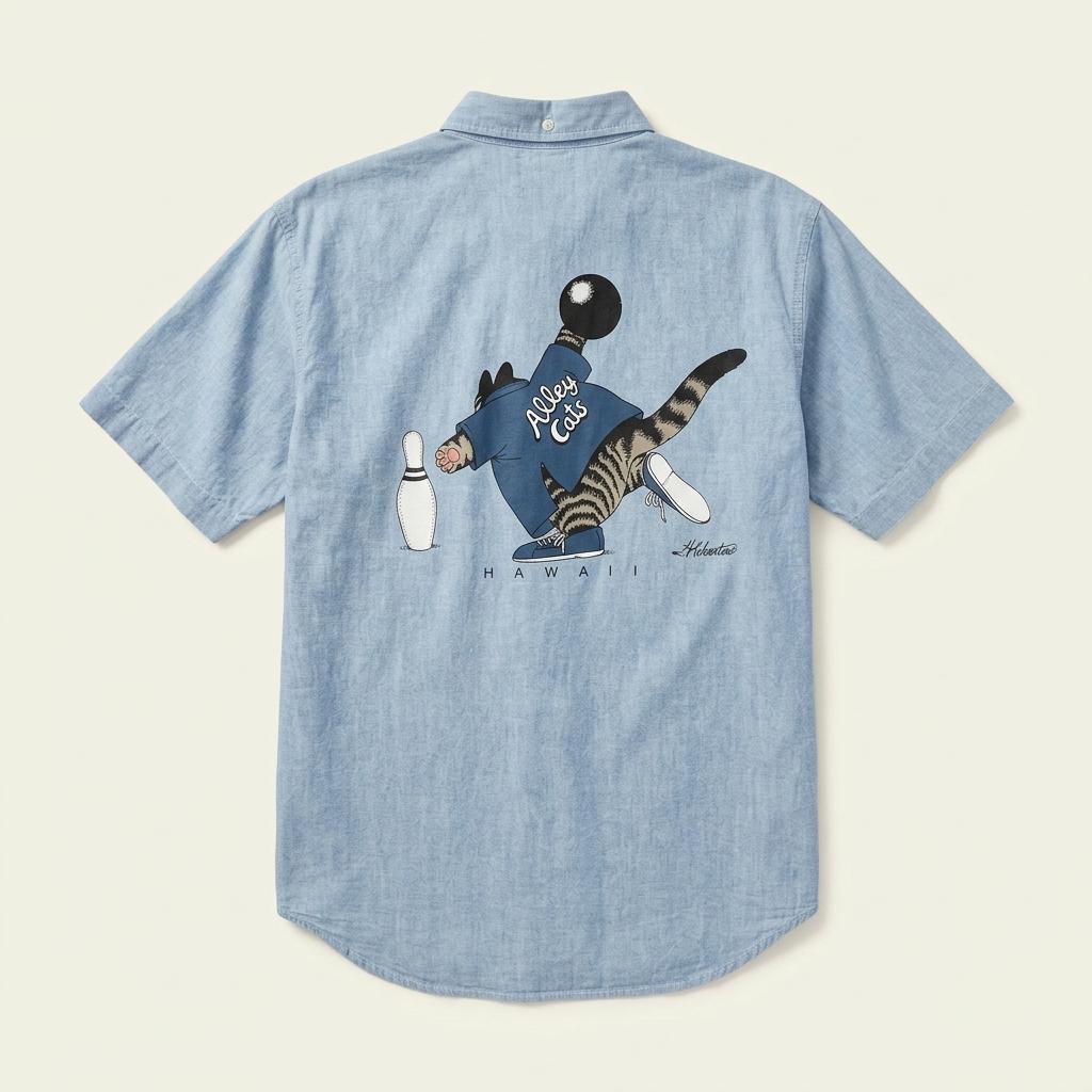 crazy shirt Alley Cats 반팔 셔츠 Made in USA 1