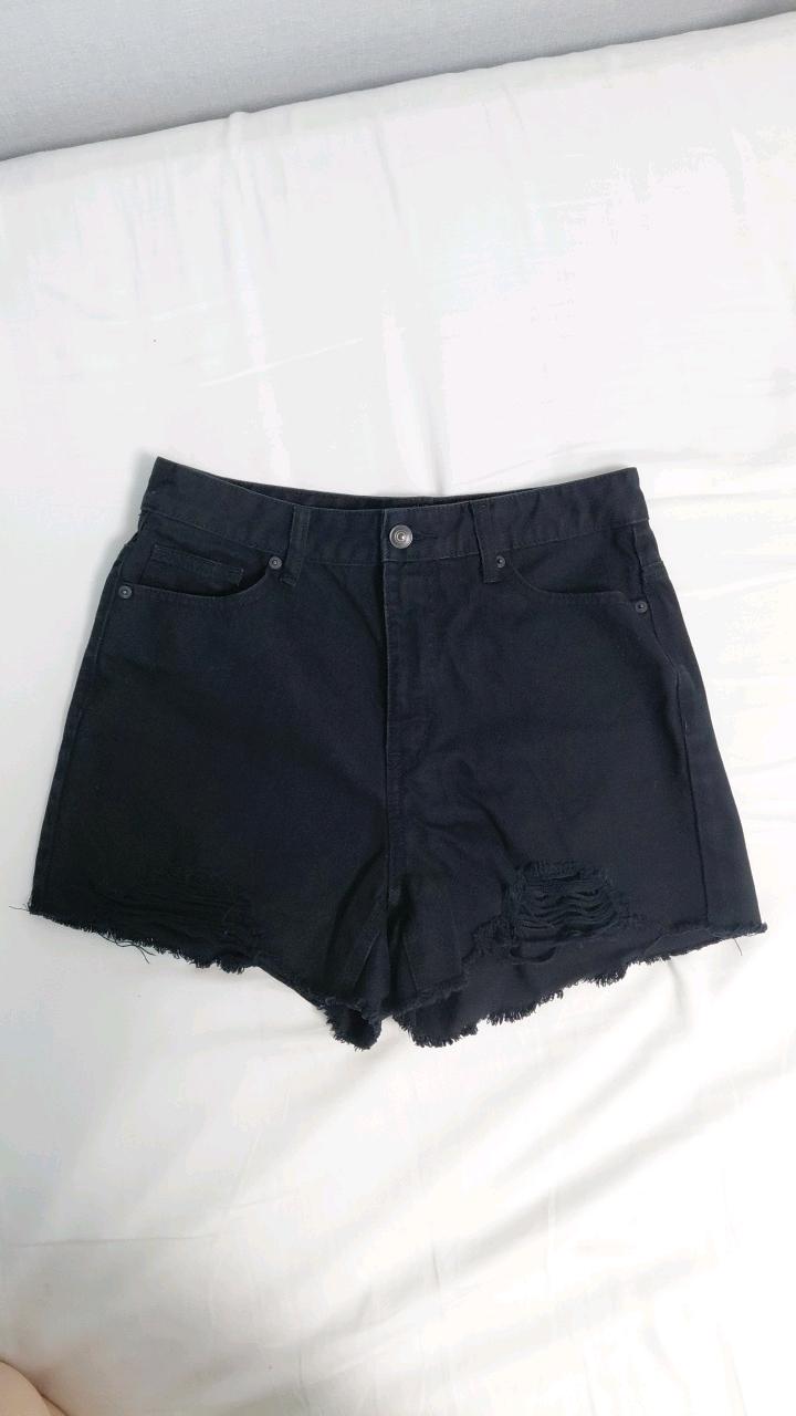 빈티지 블랙 데님 숏팬츠 4