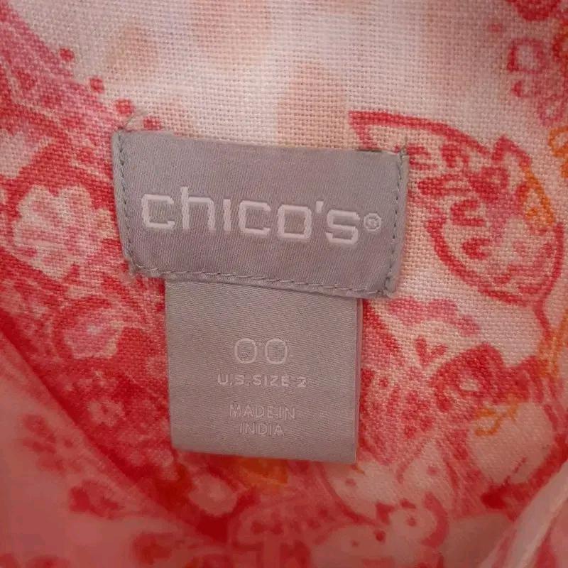 chico's 나염 린넨 원피스 XS 6