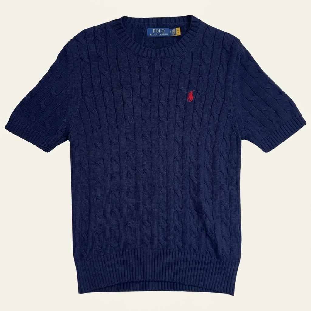 RALPH LAUREN 숏 슬리브 케이블 니트 M 1