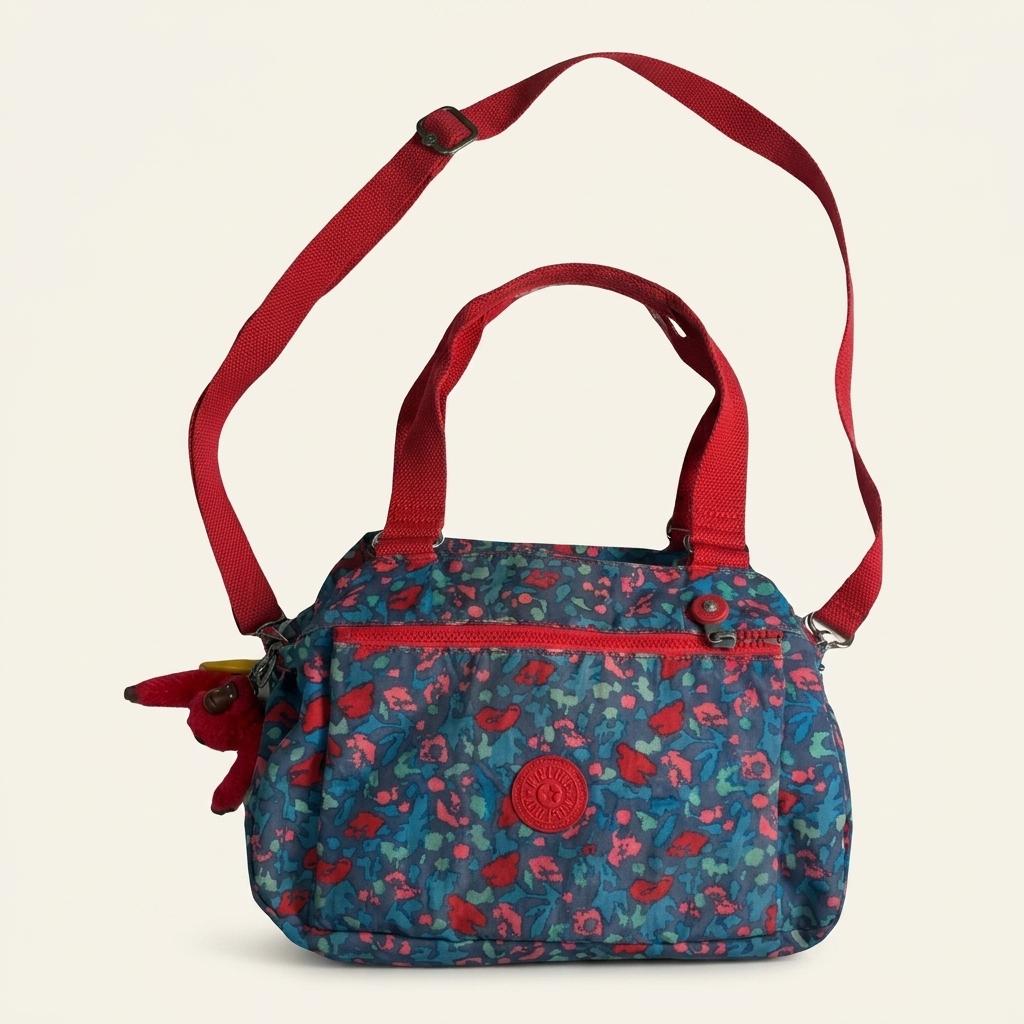 KIPLING 플라워 크로스숄더백 레드-블루 1