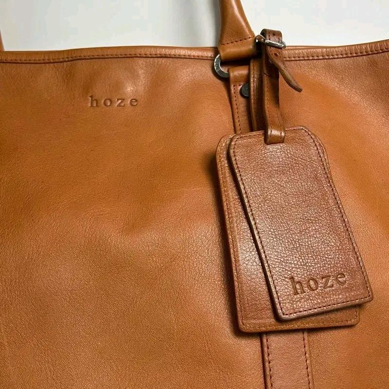 Hoze 브라운 레더 도트백 3