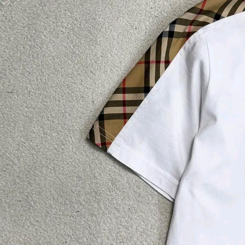 BURBERRY 주니어 체크 트리밍 코튼 반팔 티 12Y 152cm 5