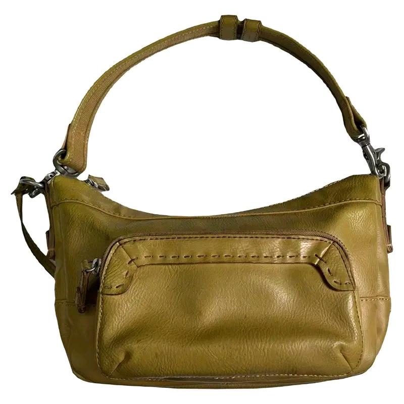 SISLEY 올리브그린 레더 숄더백 2