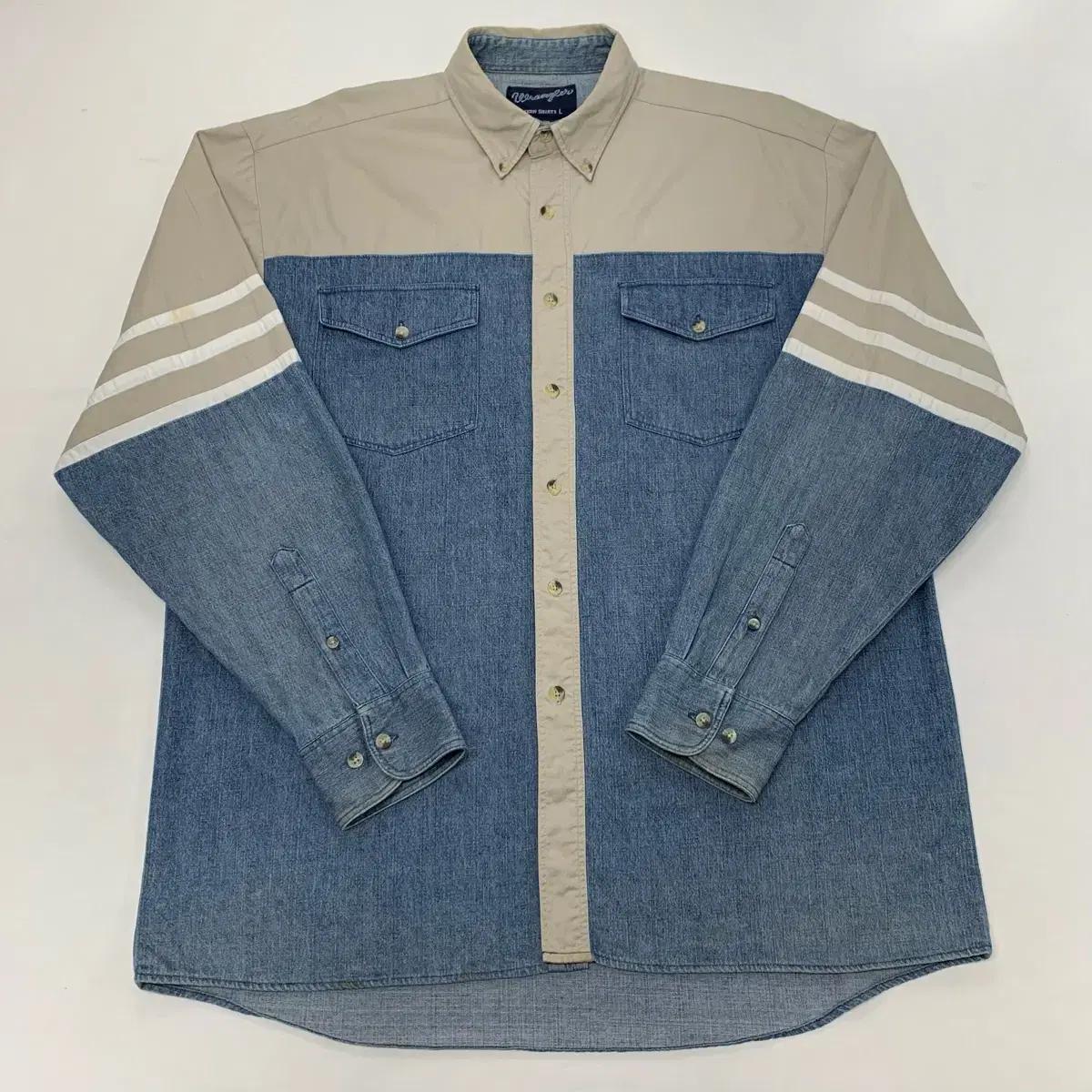 Wrangler 랭글러 90s 데님 배색 웨스턴셔츠 (L) 2