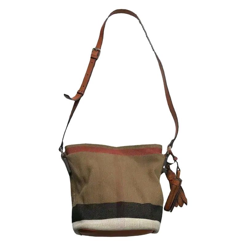 BURBERRY 에쉬비 태슬 캔버스 체크 크로스백 2