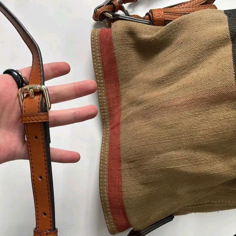 BURBERRY 에쉬비 태슬 캔버스 체크 크로스백 4