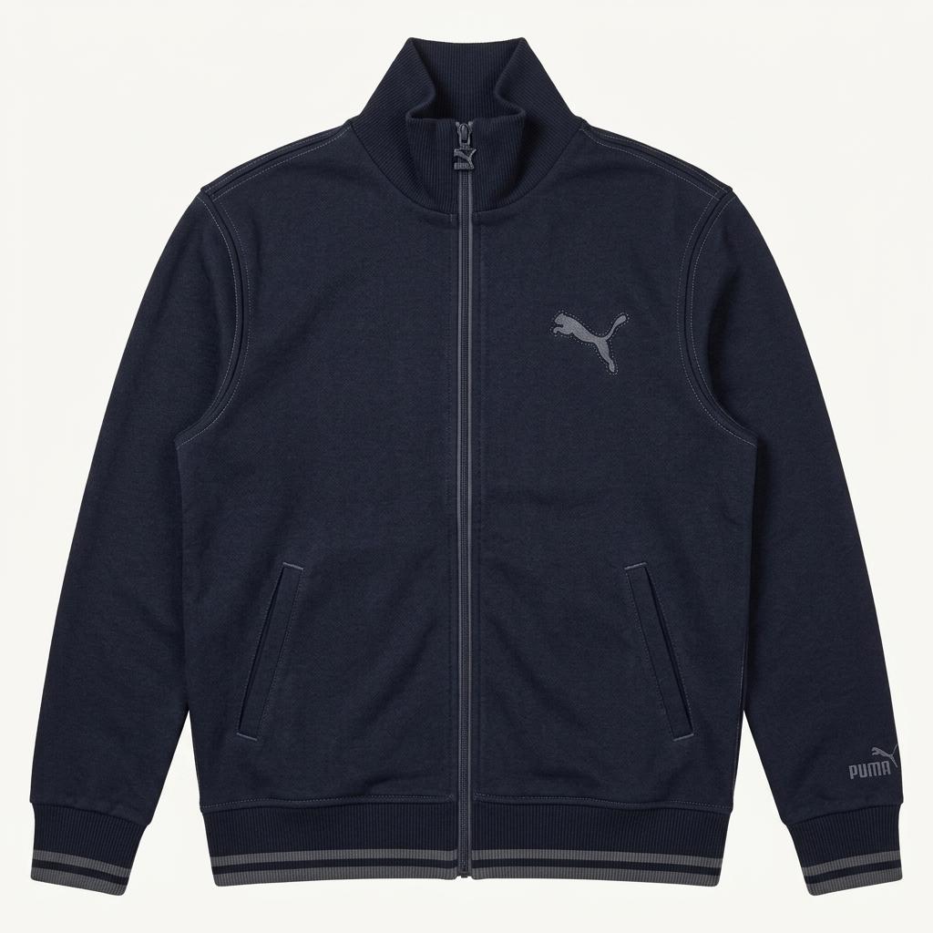 PUMA 하이넥 로고 트랙탑 네이비 M 1
