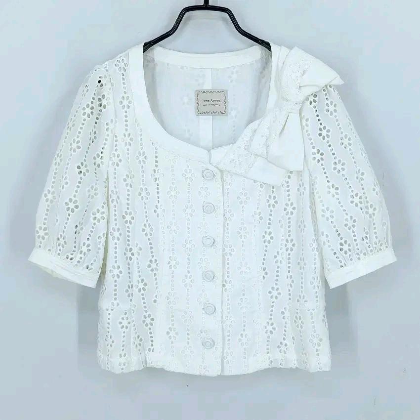에버애프터 여성 여름 펀칭 반팔자켓 아이보리 (HU45184) 2
