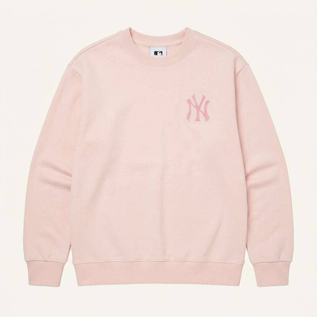 MLB NY 양키스 핑크 로고 맨투맨 티셔츠 1