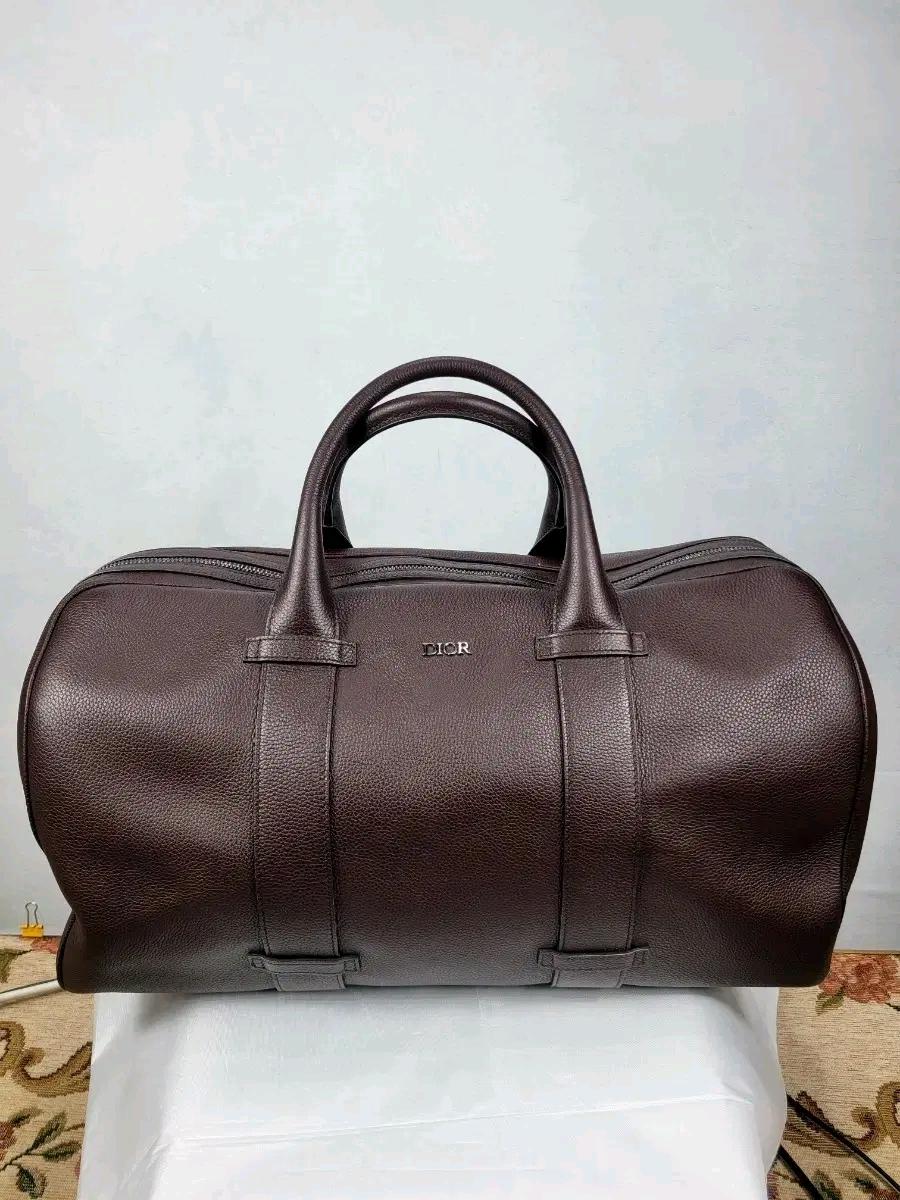 (정품)DIOR 가죽 더플백 다크 브라운 2