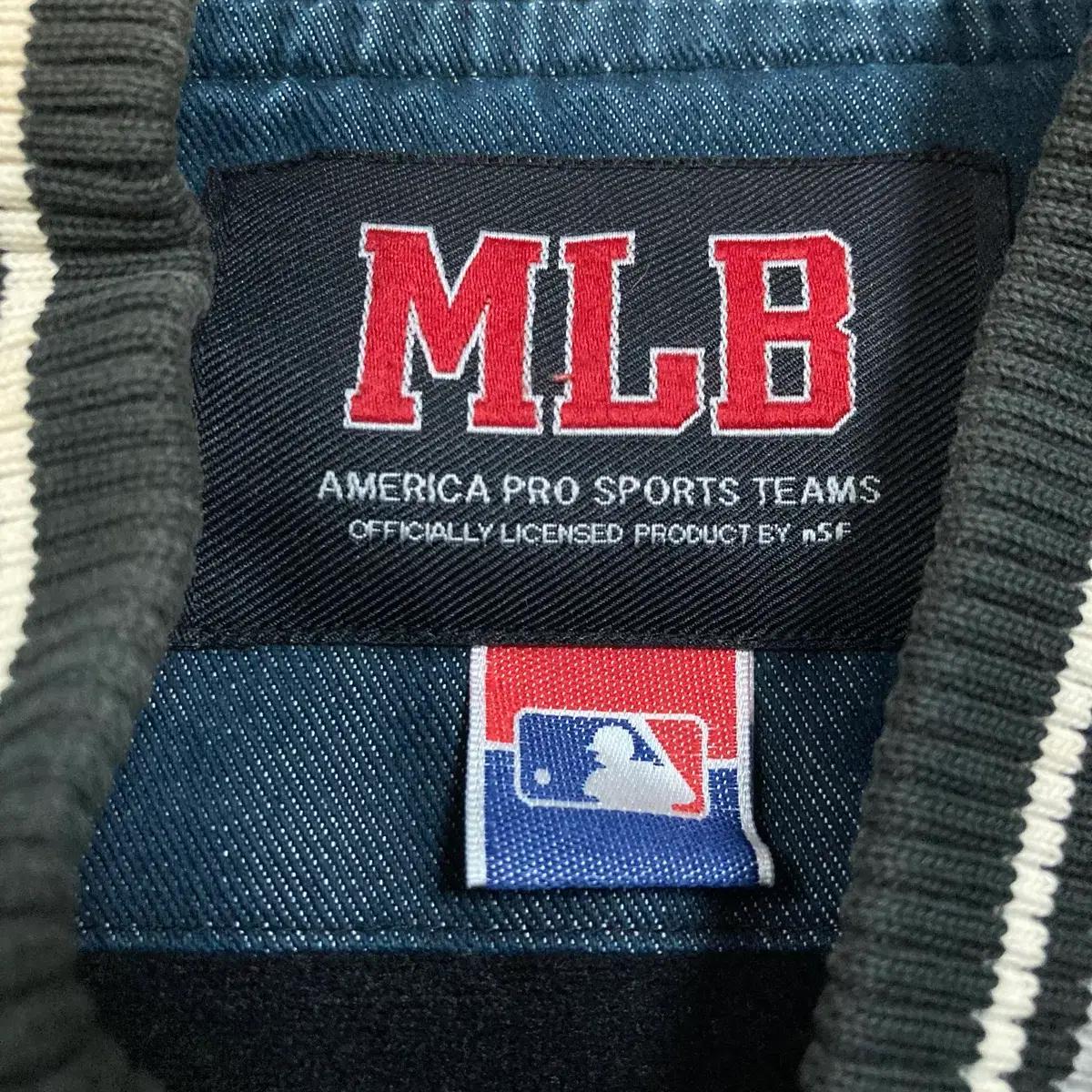 MLB 00s 뉴욕양키스 빅로고 데님 바시티 자켓 4