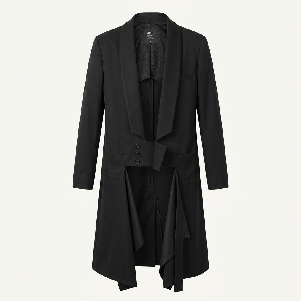 리미 푸 LIMI feu 아방가르드 롱 싱글 코트 블랙 1