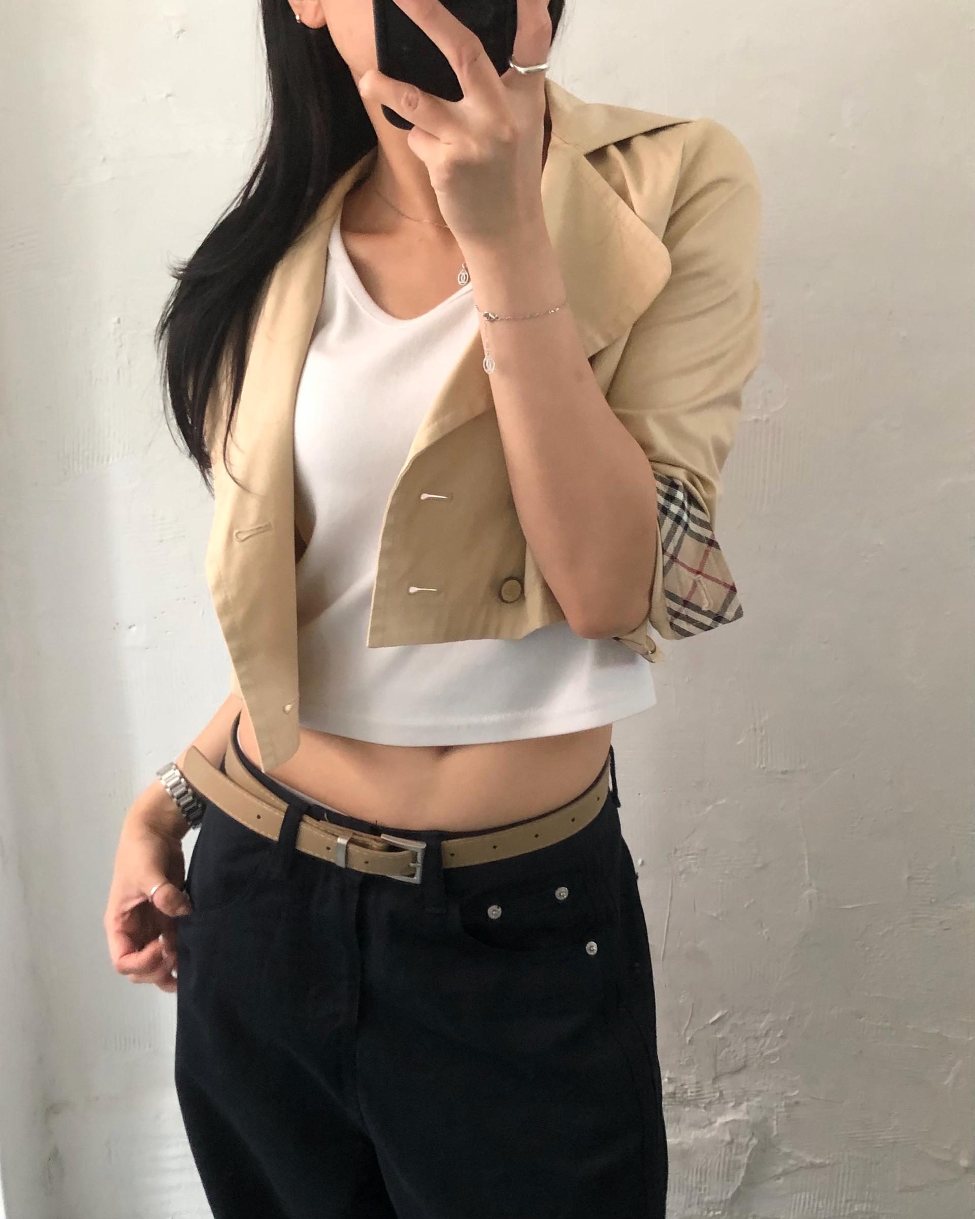 Burberry 버버리 블루라벨 우먼 크롭 트렌치 자켓 11