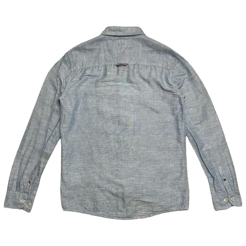TOMMY HILFIGER 린넨 100% 블렌더 셔츠 블루 16 8