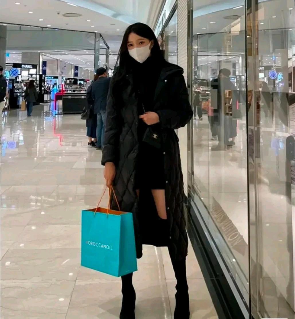 마리마켓 퀄팅 롱 패딩 블랙 2