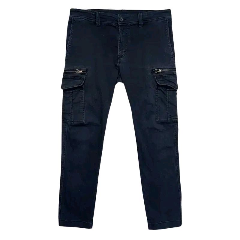 DIESEL 지퍼 카고 팬츠 블랙 2