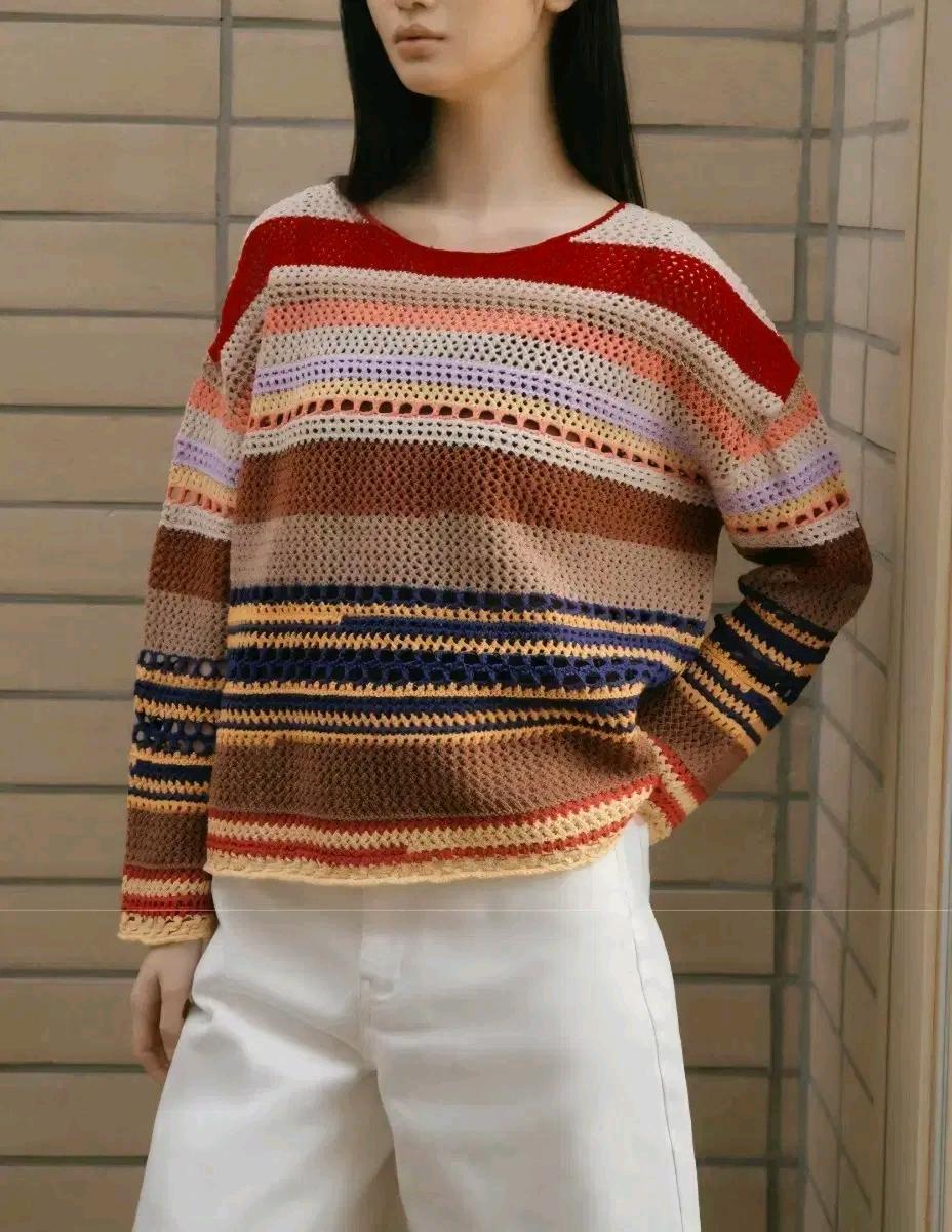 26SS 핸드크로셰 루즈핏 니트티 2