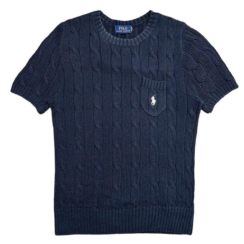 POLO RALPH LAUREN 케이블 반팔 니트 네이비 2