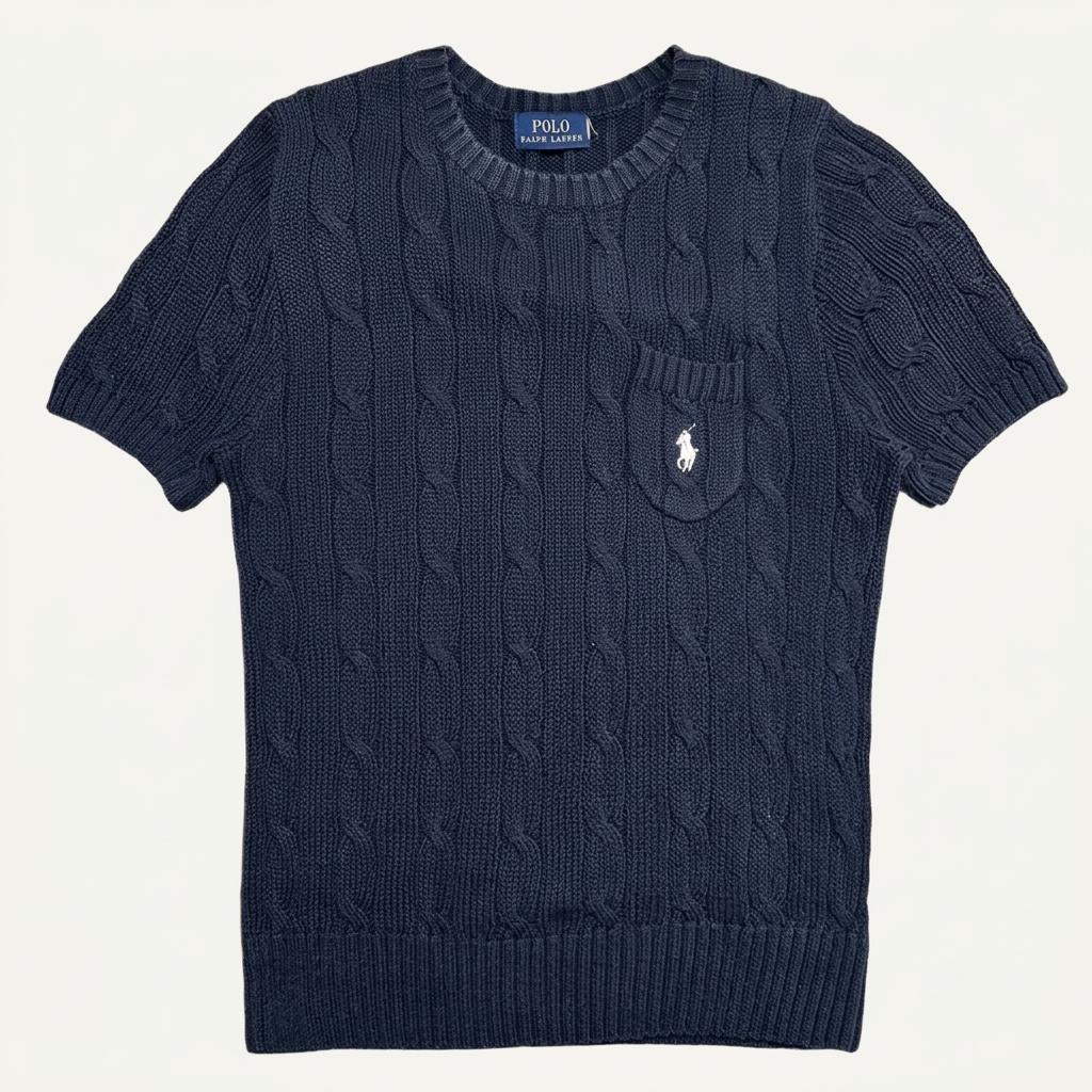 POLO RALPH LAUREN 케이블 반팔 니트 네이비 1