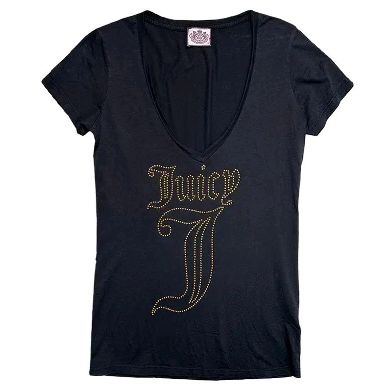 JUICY COUTURE Y2K 프린팅 반팔 티 블랙 S 2