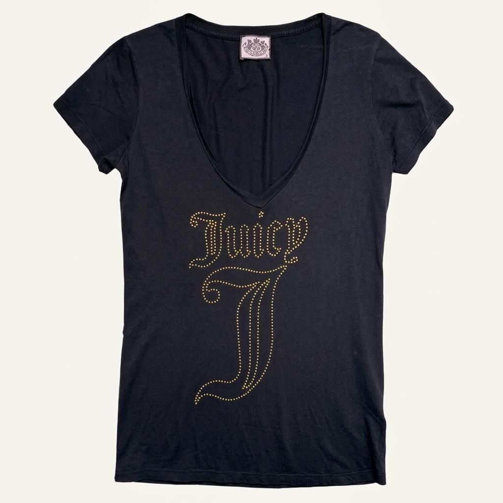 JUICY COUTURE Y2K 프린팅 반팔 티 블랙 S 1