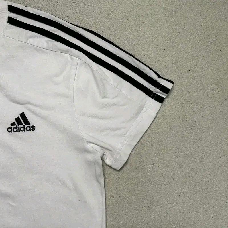 ADIDAS 3S 삼선 반팔티 화이트 S 4