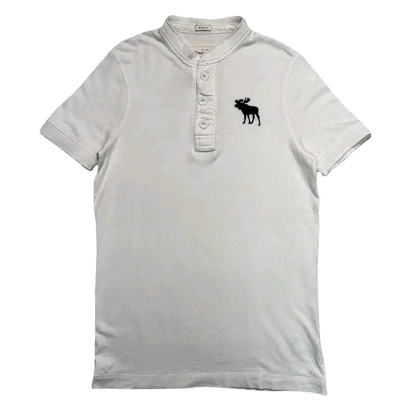 ABERCROMBIE & FITCH 헨리넥 반팔 티셔츠 화이트 M 2