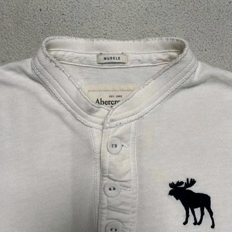 ABERCROMBIE & FITCH 헨리넥 반팔 티셔츠 화이트 M 6