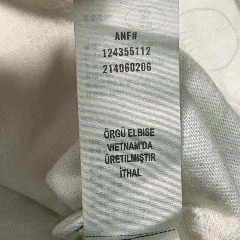 ABERCROMBIE & FITCH 헨리넥 반팔 티셔츠 화이트 M 9