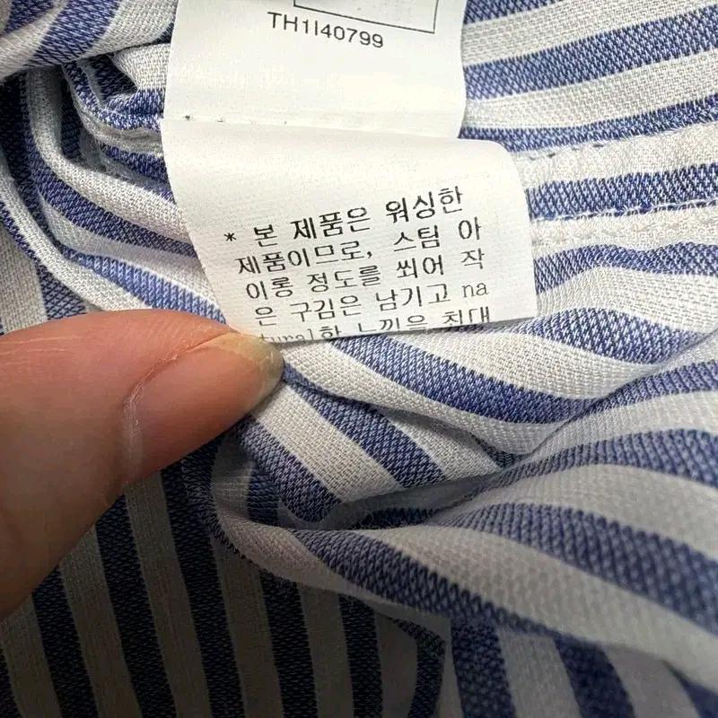 타임 옴므 비대칭 스트라이프 린넨 셔츠 100 8