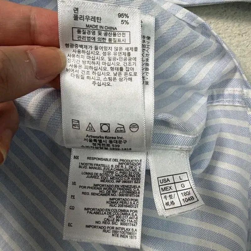브룩스브라더스 스트라이프 셔츠 블루 L 9