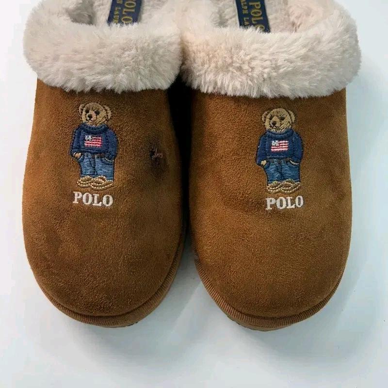 RALPH LAUREN 테디베어 스웨이드 스커프 브라운 230 5